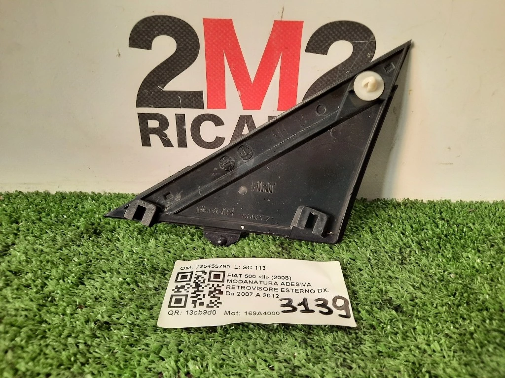 Modanatura Adesiva Retrovisore Esterno DX 735455790 Fiat 500 II 2008