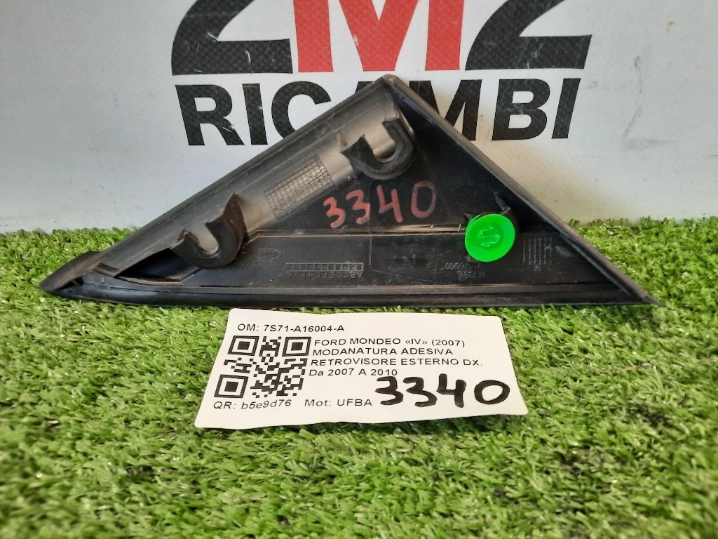 Modanatura Adesiva Retrovisore Esterno DX 7S71-A16004-A Ford Mondeo IV 2007