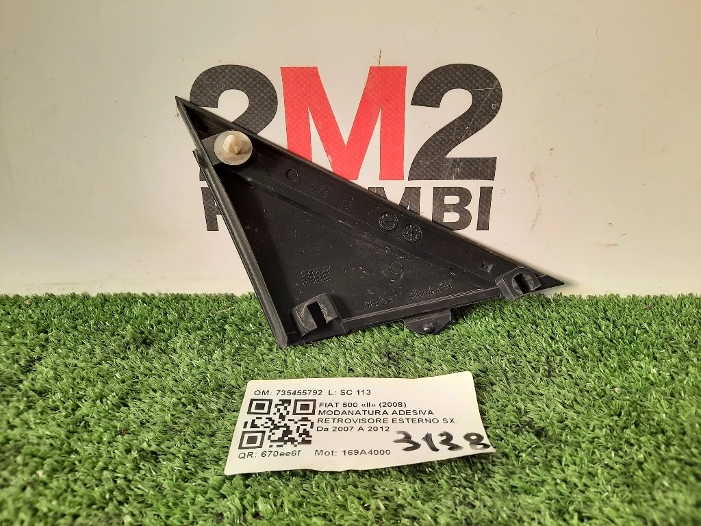 Modanatura Adesiva Retrovisore Esterno SX 735455792 Fiat 500 II 2008