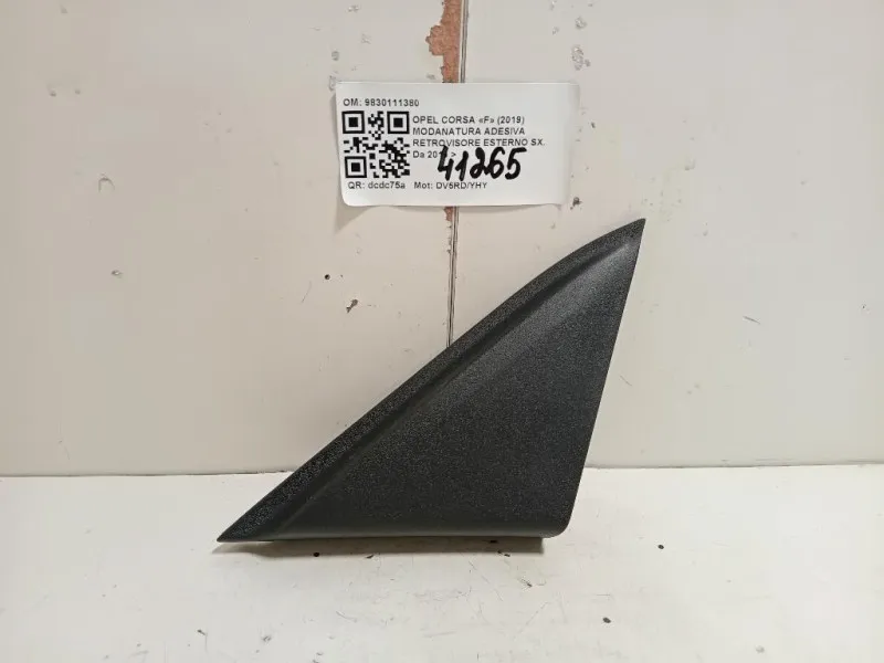 Modanatura Adesiva Retrovisore Esterno SX 9830111380 Opel Corsa F 2019