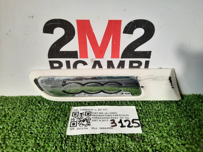 Modanatura Paracolpi Parafango POST DX 735431948 Fiat 500 II 2008