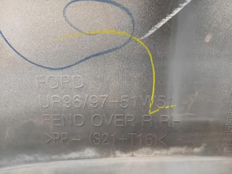 Modanatura Paracolpi Parafango POST DX JR96-51W51 Ford Ranger III 2009