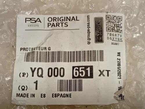 Modanatura Paracolpi Passaruota POST SX YQ000651XT SX Citroen C3 III 2016