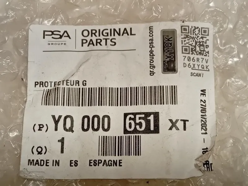 Modanatura Paracolpi Passaruota POST SX YQ000651XT SX Citroen C3 III 2016