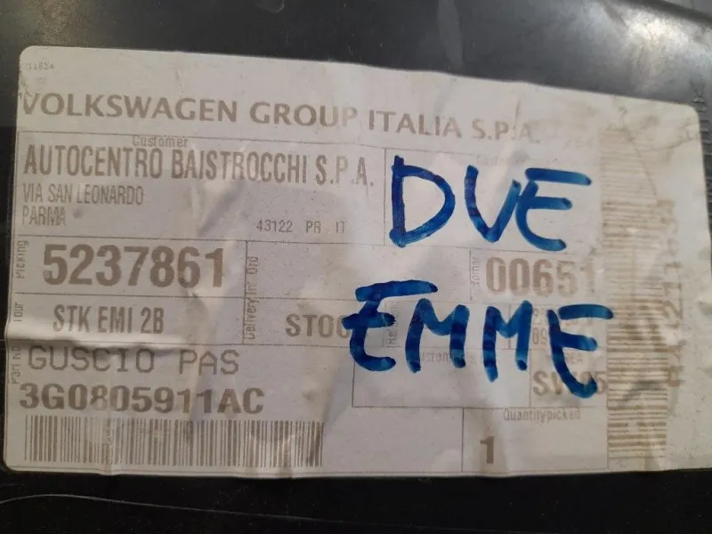 Modanatura Parafango INF ANT SX 3G0805911AC Volkswagen Passat VI 2011