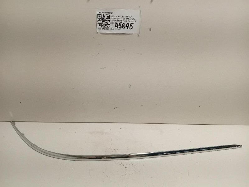 Modanatura Paraurti ANT DX A2098850421 Mercedes Classe CLK C209 2003