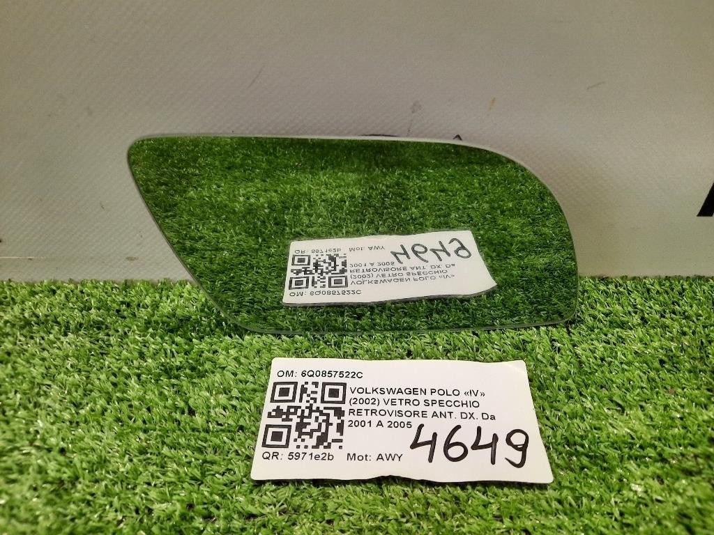 Vetro Specchio Retrovisore ANT DX 6Q0857522C Volkswagen POLO IV 2002