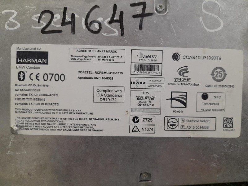 Modulo Bluetooth 9257161 Bmw Serie 3 E93 Cabrio 2007