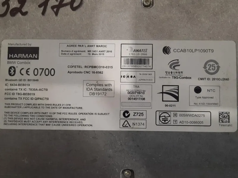 Modulo Bluetooth 8410-9244189-01 Bmw Serie 5 F10 Berlina 2010