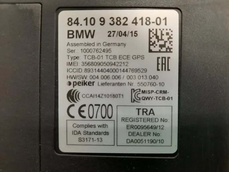 Modulo Bluetooth 8410 9 382 418-01 Bmw Serie 5 F10 Berlina 2012