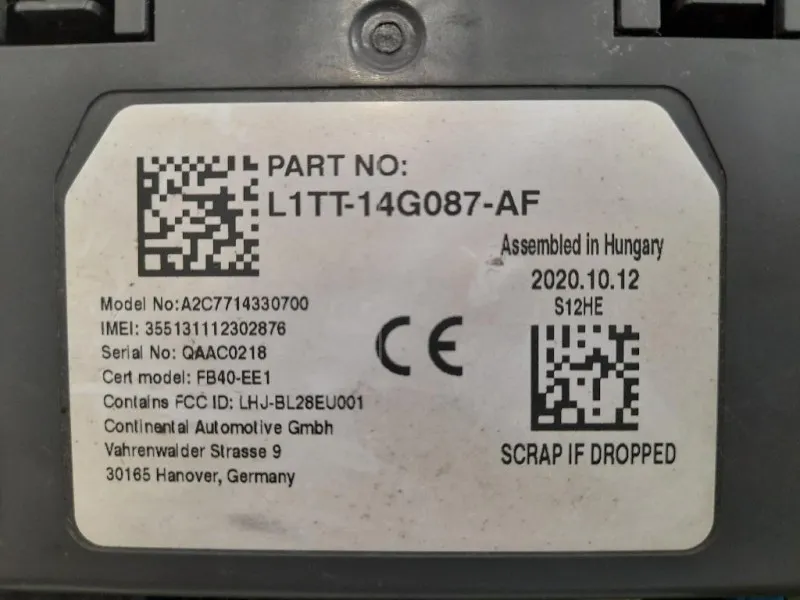 Modulo Bluetooth L1TT14G087AF Ford PUMA II 2019