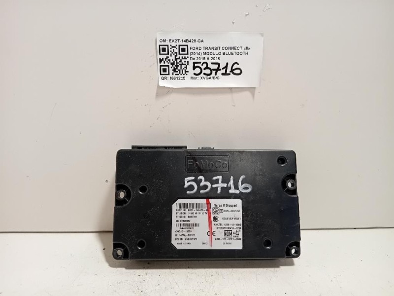 Modulo Bluetooth EK2T-14B428-GA Ford Transit Connect II 2014