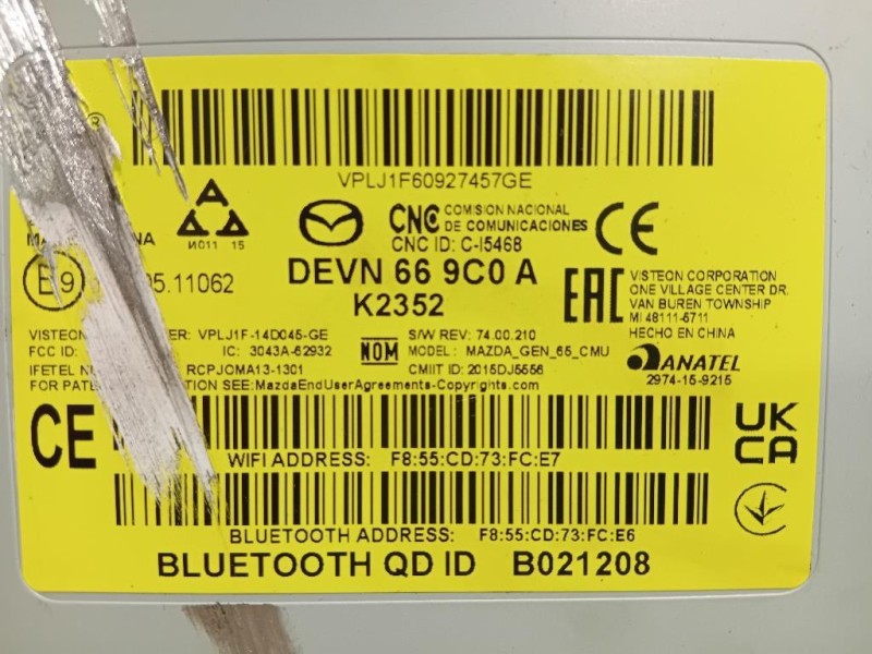 Modulo Bluetooth 2644046 Mazda CX5 I 2015