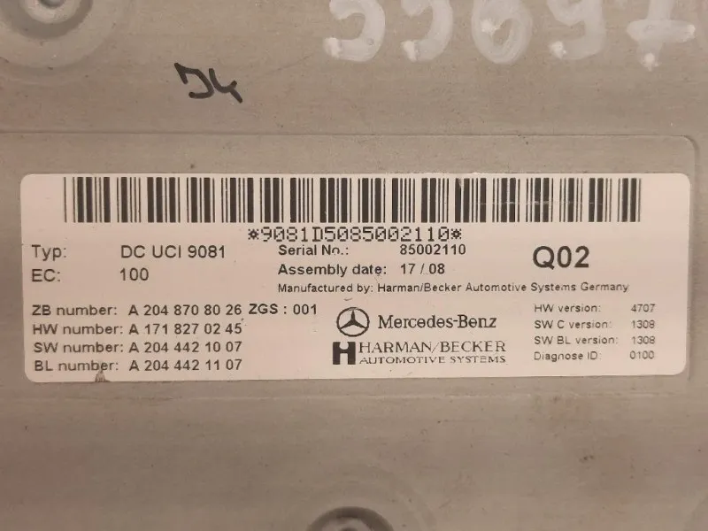 Modulo Bluetooth A 204 870 80 26 CENTRALINA INTERFACIA Mercedes Classe C W204 2007