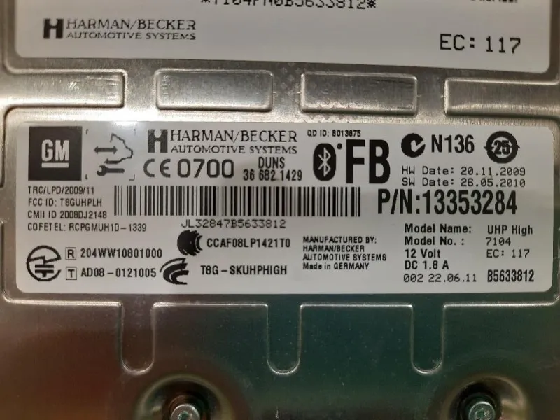 Modulo Bluetooth 13353284 Opel Astra J 2012