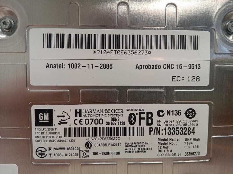 Modulo Bluetooth 13353284 Opel Astra J 2012