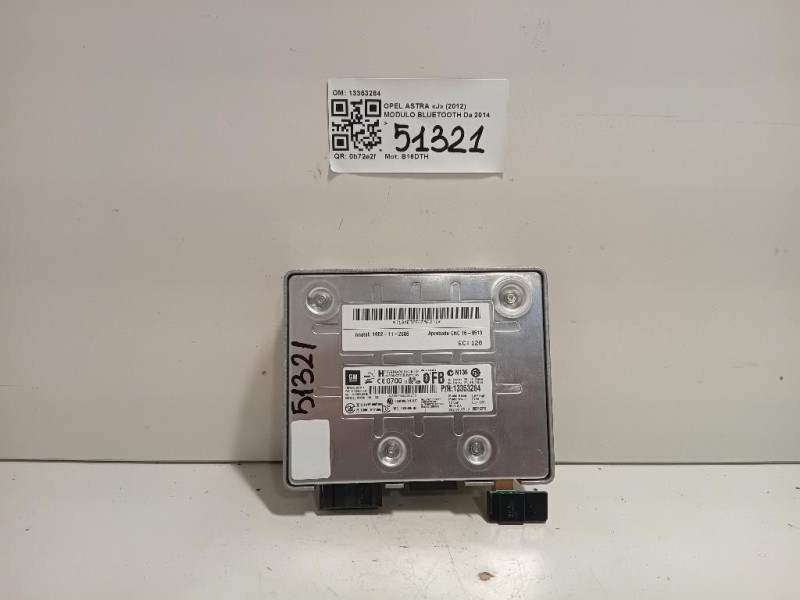 Modulo Bluetooth 13353284 Opel Astra J 2012