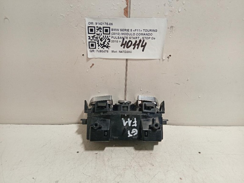 Modulo Comando Pulsante Start - STOP 9142175-06 Bmw Serie 5 F11 Touring 2010
