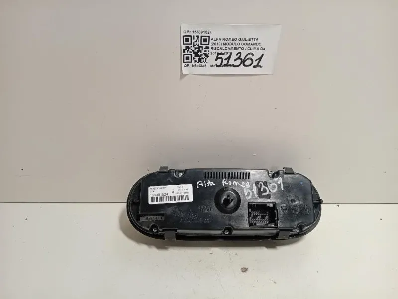 Modulo Comando Riscaldamento Clima 156091524 Alfa Romeo Giulietta 2010