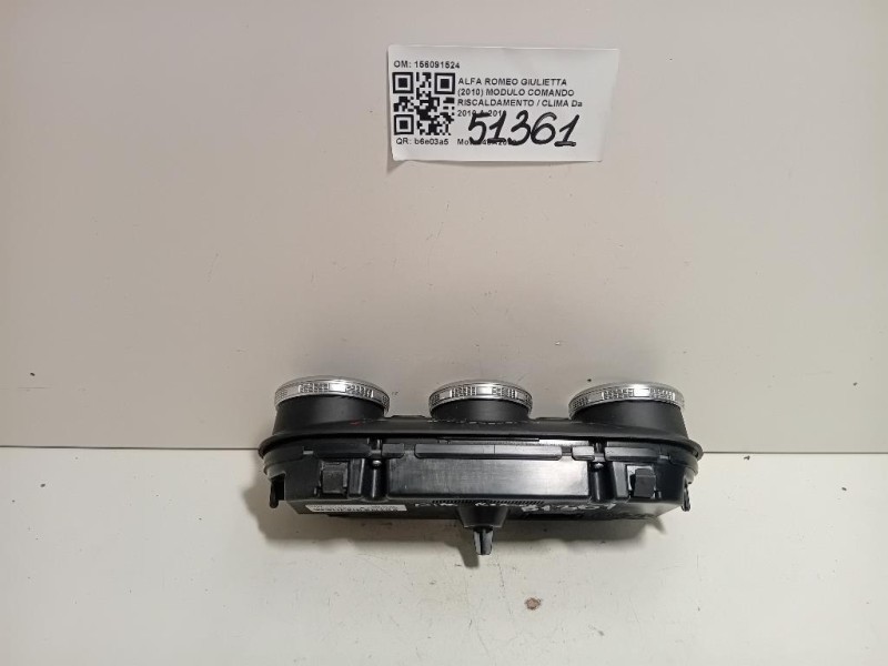 Modulo Comando Riscaldamento Clima 156091524 Alfa Romeo Giulietta 2010
