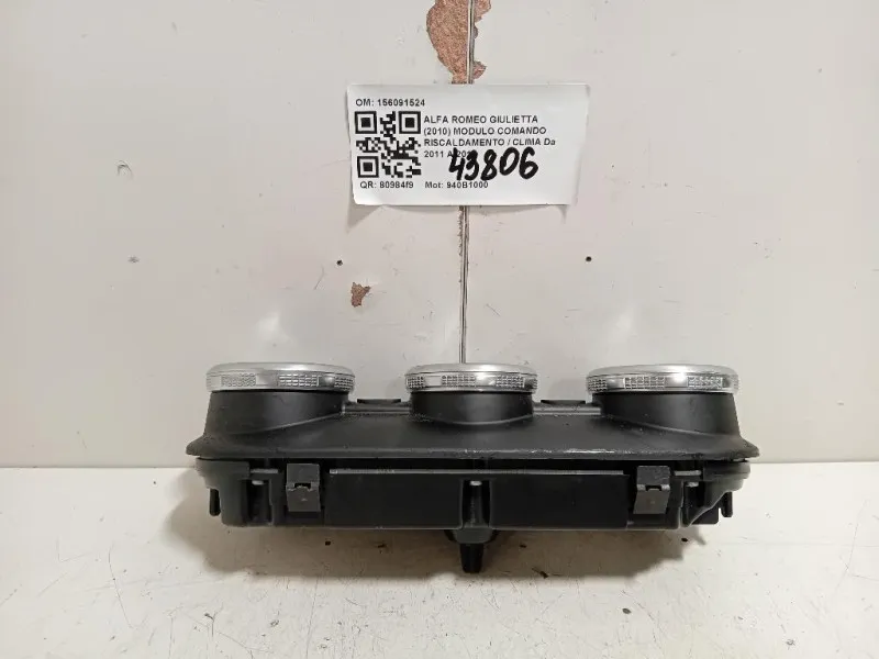 Modulo Comando Riscaldamento Clima 156091524 Alfa Romeo Giulietta 2010