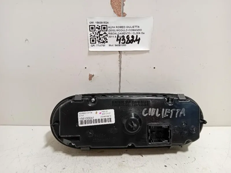 Modulo Comando Riscaldamento Clima 156091524 Alfa Romeo Giulietta 2010