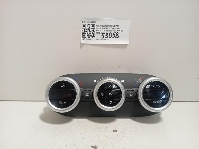 Modulo Comando Riscaldamento Clima 156101737 Alfa Romeo Giulietta 2013