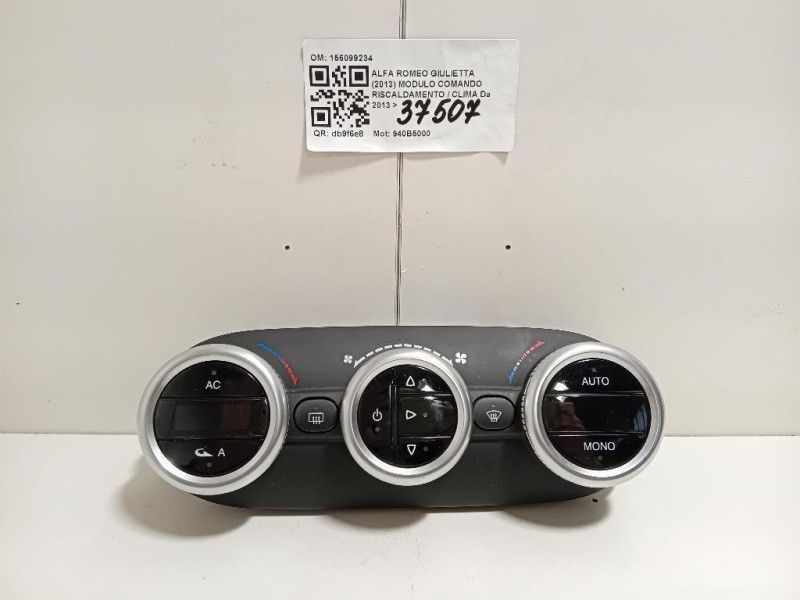 Modulo Comando Riscaldamento Clima 156099234 Alfa Romeo Giulietta 2013
