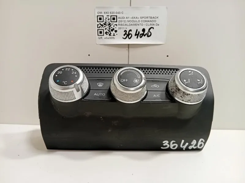 Modulo Comando Riscaldamento Clima 8X0 820-043 C Audi A1 8XA Sportback 2012