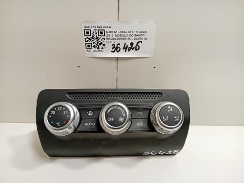 Modulo Comando Riscaldamento Clima 8X0 820-043 C Audi A1 8XA Sportback 2012