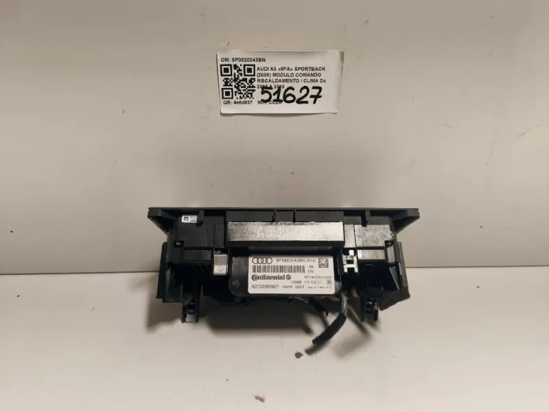 Modulo Comando Riscaldamento Clima 8P0820043BN Audi A3 8PA Sportback 2008