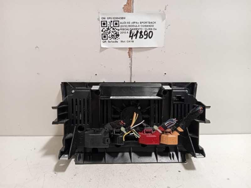 Modulo Comando Riscaldamento Clima 8P0 820043BM Audi A3 8PA Sportback 2010