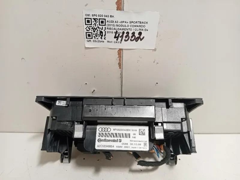 Modulo Comando Riscaldamento Clima 8P0820043BK Audi A3 8PA Sportback 2010