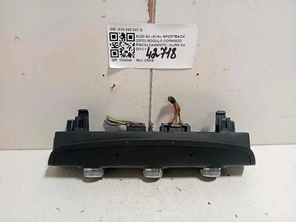 Modulo Comando Riscaldamento Clima 8V0820047D Audi A3 8VA Sportback 2012
