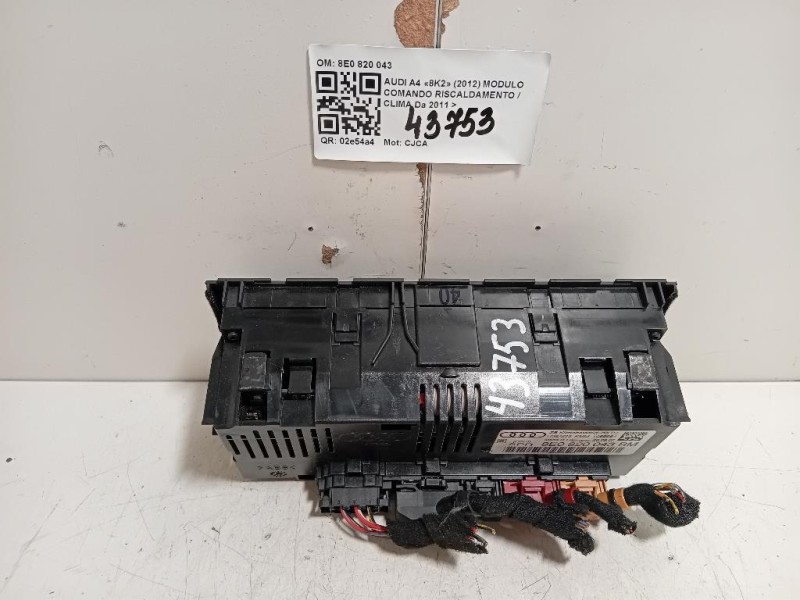 Modulo Comando Riscaldamento Clima 8E0 820 043 Audi A4 8K2 2012
