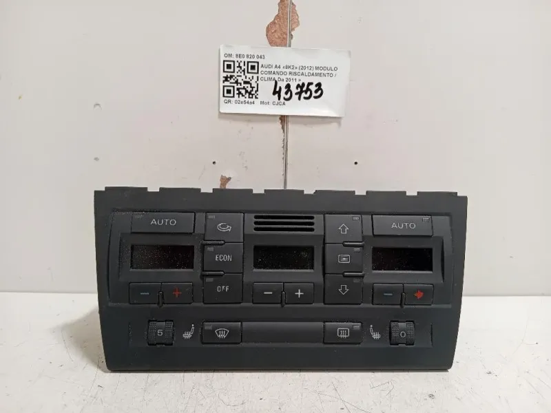 Modulo Comando Riscaldamento Clima 8E0 820 043 Audi A4 8K2 2012