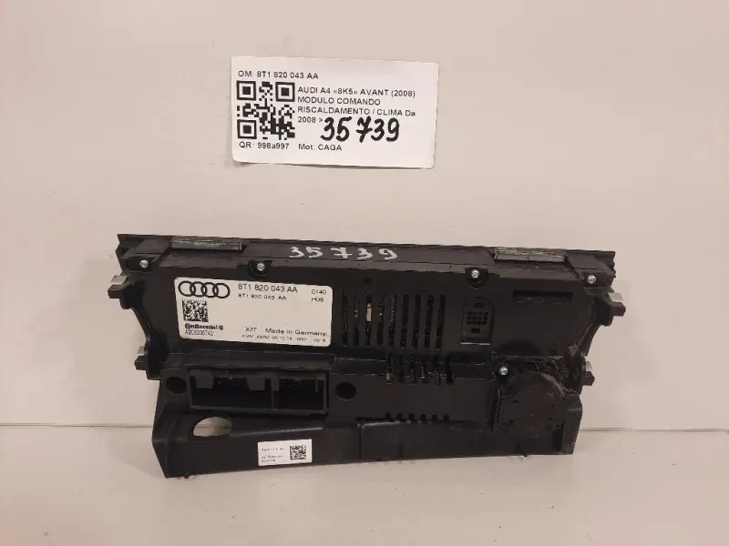 Modulo Comando Riscaldamento Clima 8T1820043AA Audi A4 8K5 Avant 2008
