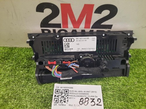 Modulo Comando Riscaldamento Clima 8K1820043BB Audi A4 8K5 Avant 2012