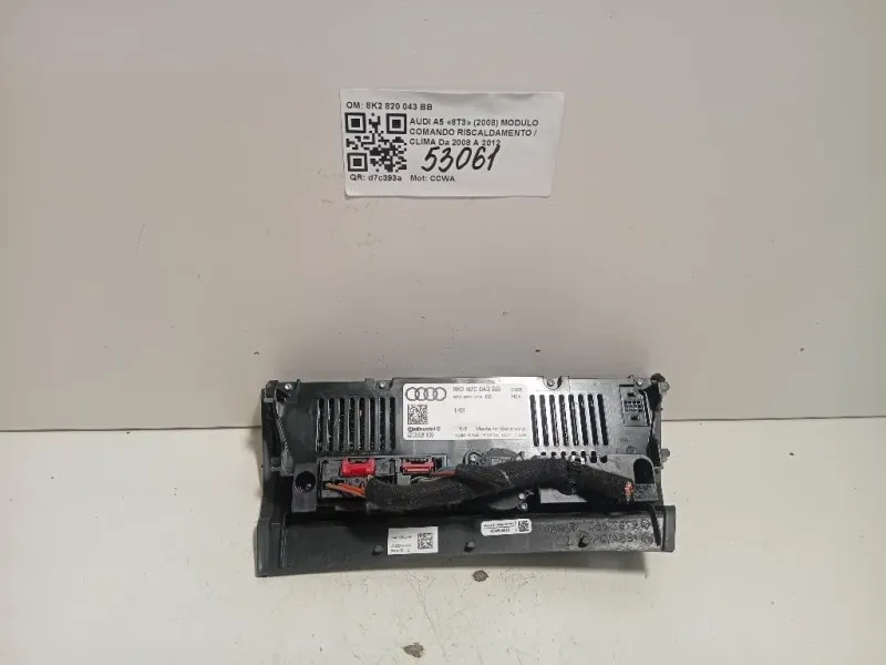 Modulo Comando Riscaldamento Clima 8K2 820 043 BB Audi A5 8T3 2008