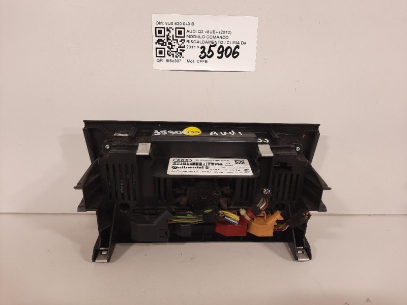 Modulo Comando Riscaldamento Clima 8U0820043B Audi Q3 8UB 2012