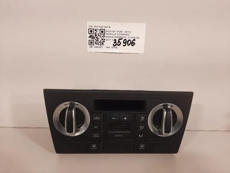Modulo Comando Riscaldamento Clima 8U0820043B Audi Q3 8UB 2012