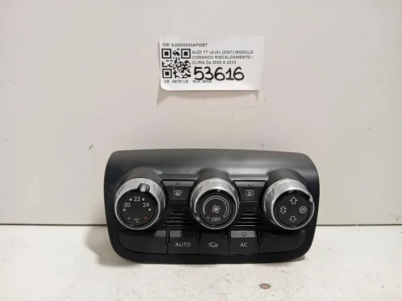 Modulo Comando Riscaldamento Clima 8J0820043APWET Audi TT 8J3 2007