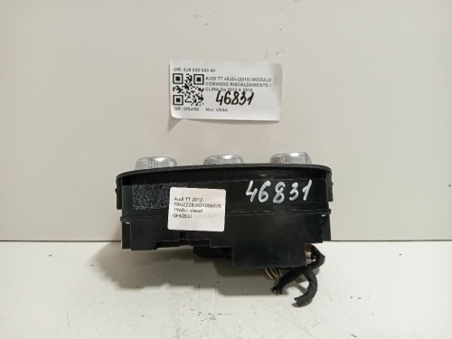 Modulo Comando Riscaldamento Clima 8J0 820 043 AF Audi TT 8J3 2010