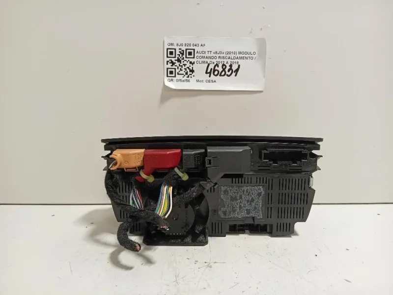 Modulo Comando Riscaldamento Clima 8J0 820 043 AF Audi TT 8J3 2010