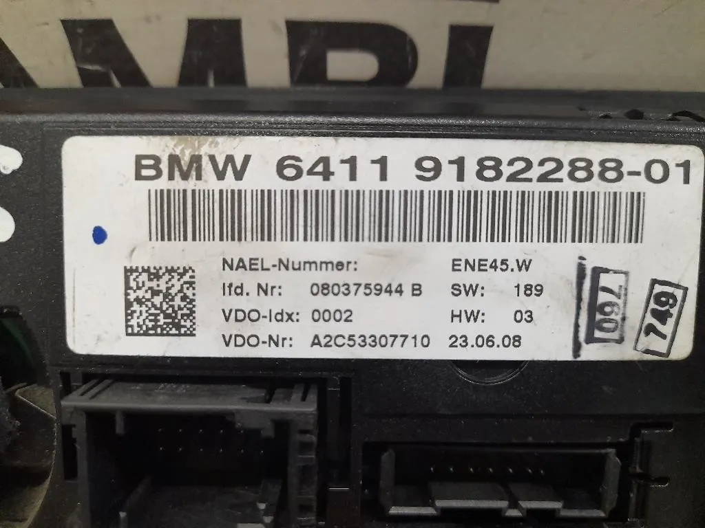 Modulo Comando Riscaldamento Clima 64119182288 Bmw Serie 1 E87 Berlina 2005