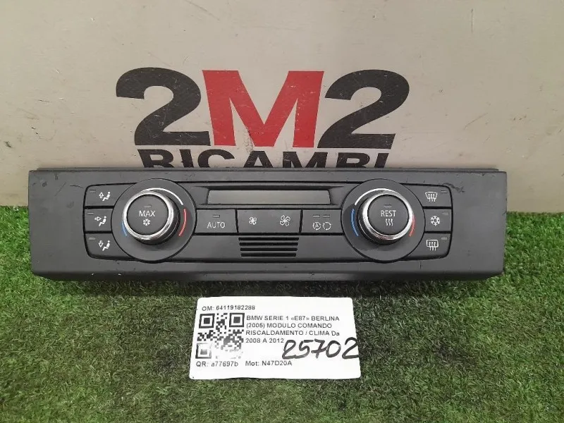 Modulo Comando Riscaldamento Clima 64119182288 Bmw Serie 1 E87 Berlina 2005