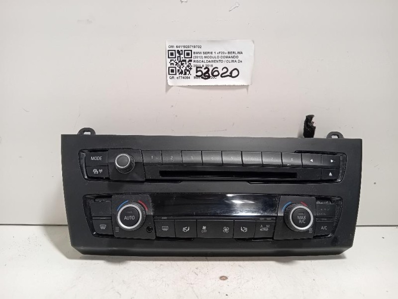 Modulo Comando Riscaldamento Clima 6411920719702 Bmw Serie 1 F20 Berlina 2012