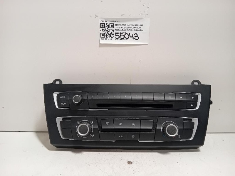 Modulo Comando Riscaldamento Clima 6411920719701 Bmw Serie 1 F20 Berlina 2012