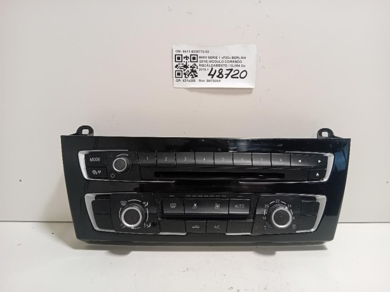 Modulo Comando Riscaldamento Clima 6411-9338772-02 Bmw Serie 1 F20 Berlina 2015