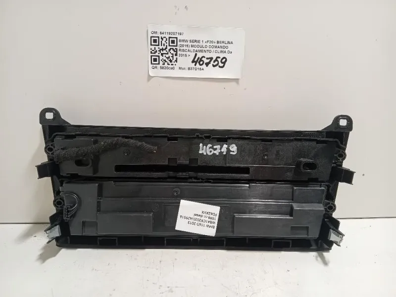 Modulo Comando Riscaldamento Clima 64119207197 Bmw Serie 1 F20 Berlina 2015
